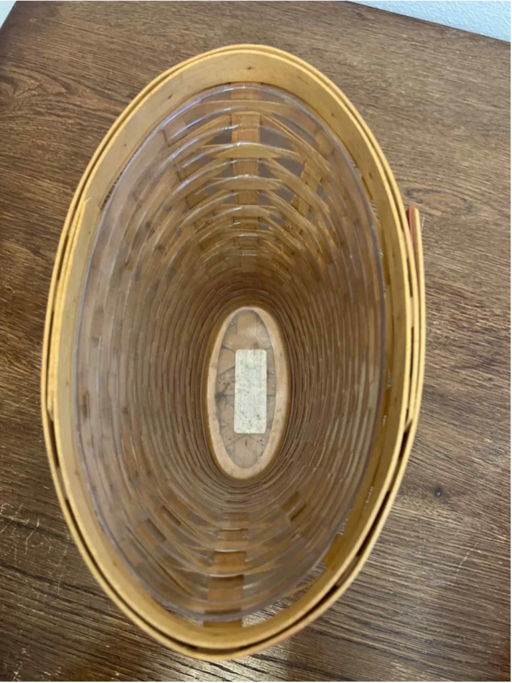 Longaberger Handwoven Basket Signed Bonnie Longaberger Protector 2002